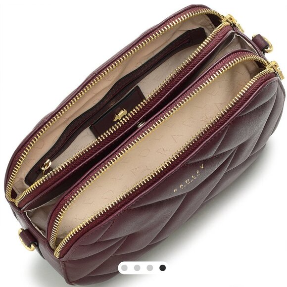 NWT $208 Radley London Dukes Place Quilt Medium Cross Body bag Embossed Leather - Picture 2 of 16